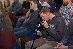 Student exploring a Parker Fly neck